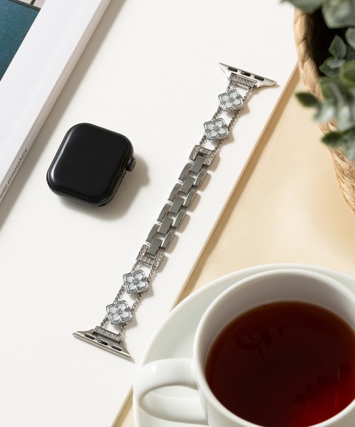 emonique(エモニーク)の「合金 花柄 アップルウォッチバンド Apple Watch バンド【38mm/40mm/41mm 対応】(デジタル腕時計・レディース・ピンクゴールド/ゴールド系1/ホワイト/ゴールド系/シルバー系1/シルバー系・38)」の1枚目の写真