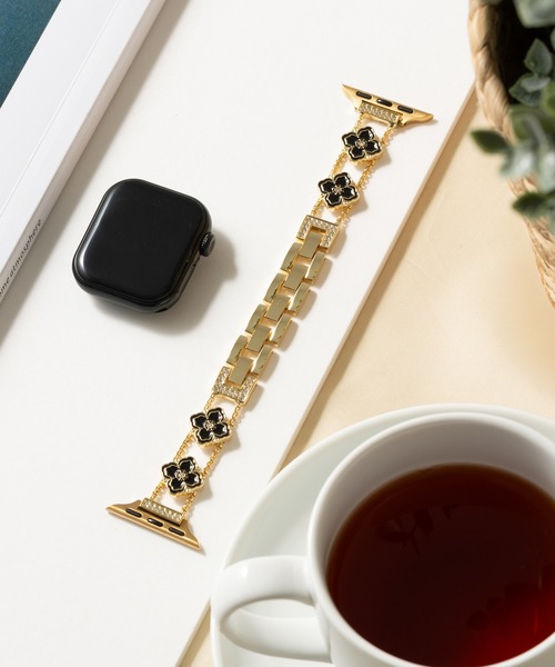 emonique(エモニーク)の「合金 花柄 アップルウォッチバンド Apple Watch バンド【38mm/40mm/41mm 対応】(デジタル腕時計・レディース・ピンクゴールド/ゴールド系1/ホワイト/ゴールド系/シルバー系1/シルバー系・38)」の5枚目の写真