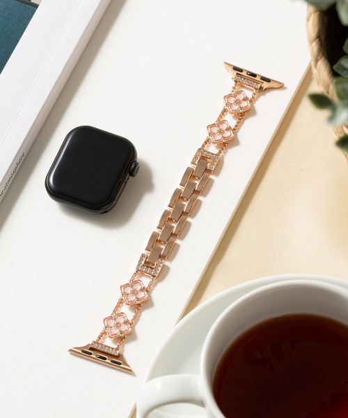 emonique(エモニーク)の「合金 花柄 アップルウォッチバンド Apple Watch バンド【38mm/40mm/41mm 対応】(デジタル腕時計・レディース・ピンクゴールド/ゴールド系1/ホワイト/ゴールド系/シルバー系1/シルバー系・38)」の8枚目の写真