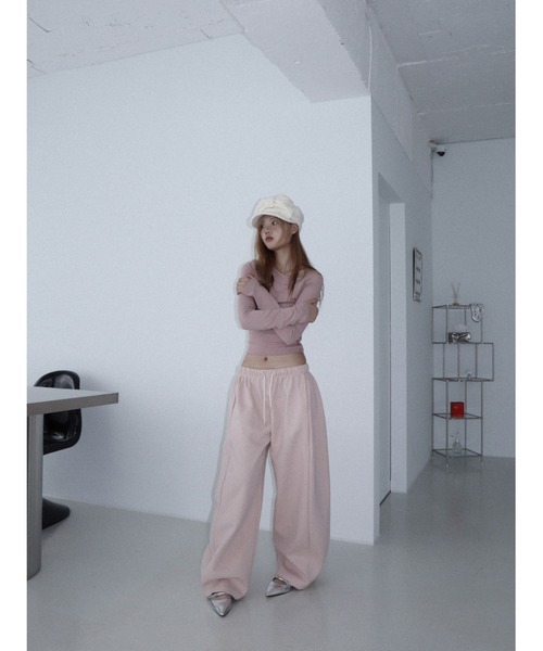 CladdA(クラタ)の「color training pants(スウェットパンツ・レディース・ピンク・FREE)」の2枚目の写真