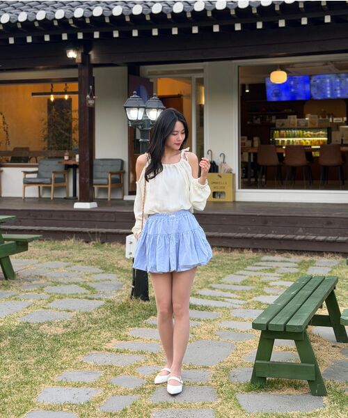 MORVE13（モルブ13）の「ソフィーパンプキンスカートショーツ（その他パンツ・レディース・アイボリー/ブラック/オリーブ/スカイブルー・SMALL/MEDIUM）」の16枚目の写真