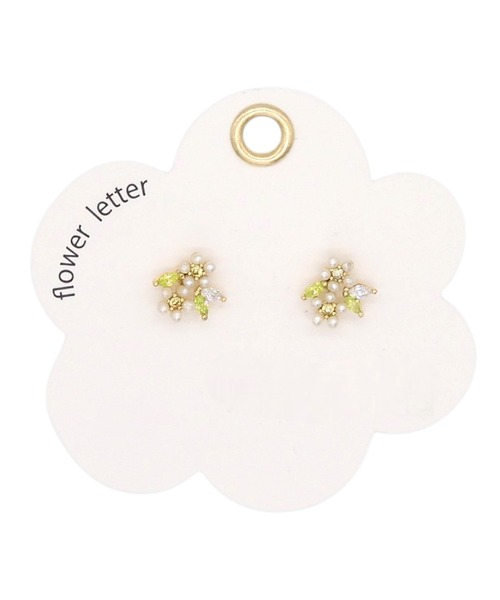 Zoule（ゾーラ）の「Zoule ゾーラ：FLOWER LETTER SERIES　jewel flower letter 9　花言葉　プルメリア　ピアス（ピアス（両耳用）・レディース・ホワイト系・FREE）」の6枚目の写真