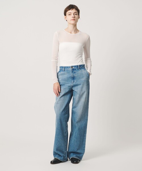 LOEFF(ロエフ)の「<LOEFF>チュール ボディスーツ(Tシャツ/カットソー・レディース・ホワイト/ブラック・FREE)」の3枚目の写真