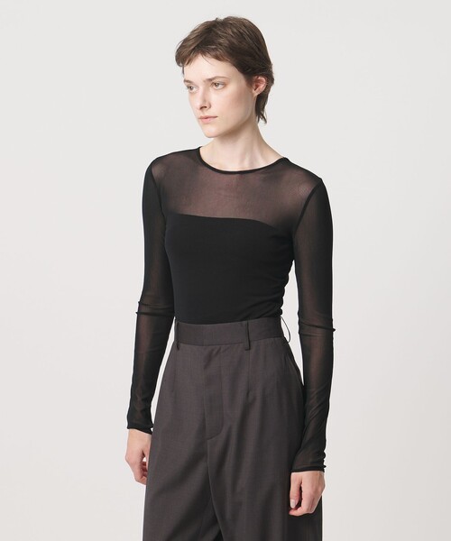 LOEFF(ロエフ)の「<LOEFF>チュール ボディスーツ(Tシャツ/カットソー・レディース・ホワイト/ブラック・FREE)」の6枚目の写真