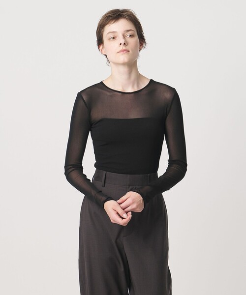 LOEFF(ロエフ)の「<LOEFF>チュール ボディスーツ(Tシャツ/カットソー・レディース・ホワイト/ブラック・FREE)」の7枚目の写真