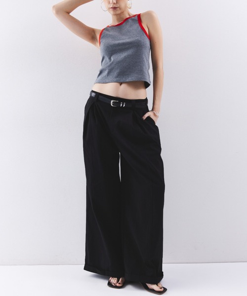 HANNE(アン)の「ローライズタックワイドパンツ(その他パンツ・レディース・ホワイト/ベージュ/ブラック・S/M)」の12枚目の写真