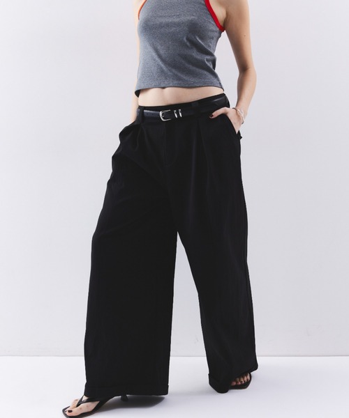 HANNE(アン)の「ローライズタックワイドパンツ(その他パンツ・レディース・ホワイト/ベージュ/ブラック・S/M)」の16枚目の写真