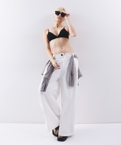 HANNE(アン)の「ローライズタックワイドパンツ(その他パンツ・レディース・ホワイト/ベージュ/ブラック・S/M)」の20枚目の写真
