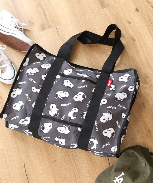 SNOOPY(スヌーピー)の「SNOOPY スヌーピー スーベニアバッグ ボストンバッグ(ボストンバッグ・レディース・ブラック/ベージュ・FREE)」の14枚目の写真