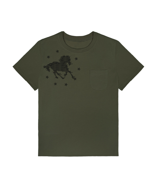PRIMATE（プライメイト）の「STAR HORSE レディース スタンダードポケット半袖Tシャツ 6 COLORS（Tシャツ/カットソー・レディース・ホワイト/ブラック/ネイビー/カーキ/ピンク/ワイン・FREE）」の3枚目の写真