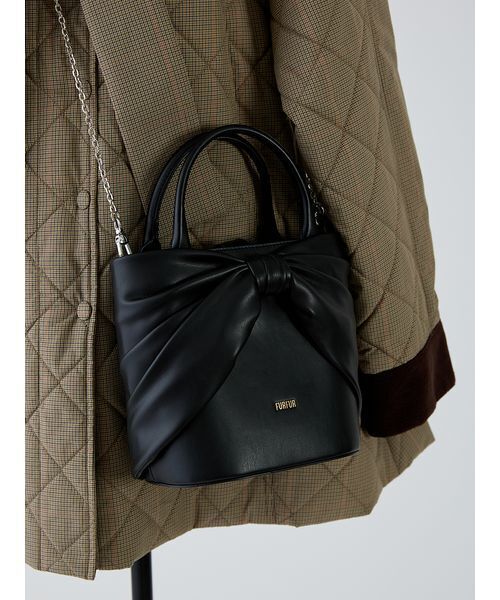 FURFUR（ファーファー）の「リボンモチーフバッグ（ハンドバッグ・レディース・ホワイト/レッド/ピンク/ブラック・F）」の11枚目の写真