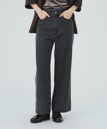 センタープレス ワイド デニム パンツ