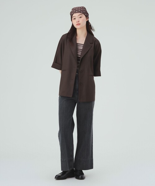 BEAMS HEART(ビームスハート)の「センタープレス ワイド デニム パンツ(デニムパンツ・レディース・インディゴブルー/ブラック/ライトブルー・SMALL/MEDIUM)」の5枚目の写真