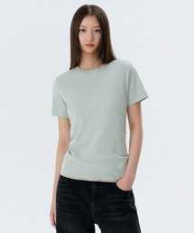 ウィメンズベーシッククルーネックTシャツ[ペールミント]