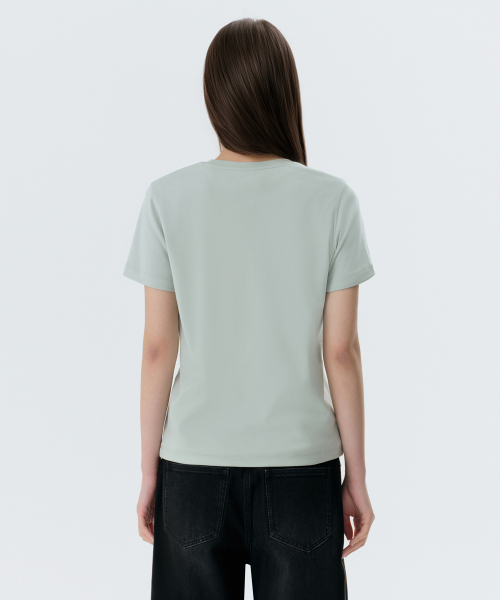 MUSINSA STANDARD WOMAN（ムシンサスタンダードウーマン）の「ウィメンズベーシッククルーネックTシャツ[ペールミント]（Tシャツ/カットソー・レディース・その他・SMALL/MEDIUM/LARGE/X-SMALL）」の3枚目の写真