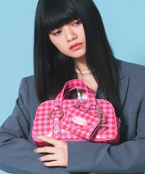 Casselini(キャセリーニ)の「Casselini(キャセリーニ)ボストン+ウォレットSET(ボストンバッグ・レディース・ブルー/ピンク/ブラック/ホワイト・FREE)」の6枚目の写真