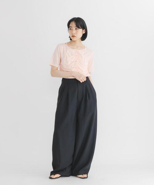 KBF(ケイビーエフ)の「リネンミックスWIDEコクーンパンツ(その他パンツ・レディース・ネイビー/ベージュ・36/38)」の6枚目の写真