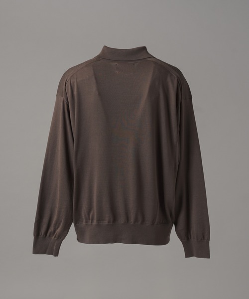 MAISON SPECIAL(メゾンスペシャル)の「《UNISEX》Sea Island Cotton Prime-Over Collared Knit Cardigan/シーアイランドコットンプライムオーバー襟付きニットカーディガン【MAISON SPECIAL/メゾンスペシャル】(カーディガン/ボレロ・メンズ・ブラック/レッド/チャコールグレー/ブラウン・1/0/2)」の13枚目の写真