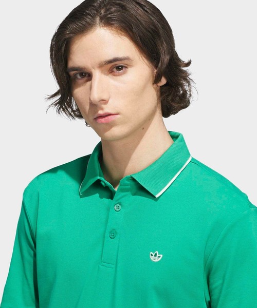 adidas（アディダス）の「オリジナルスゴルフ ツイストニット ワンポイントロゴ 半袖ポロ【adidas Golf/アディダスゴルフ】（ポロシャツ・メンズ・グリーン系その他2・SMALL/X-LARGE/LARGE/MEDIUM/XX-LARGE/3XL）」の3枚目の写真