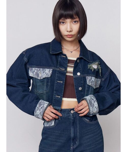 EMODA(エモダ)の「ダメージショートデニムブルゾン(ブルゾン・レディース・ブラック/インディゴブルー/ブラウン・FREE)」の16枚目の写真
