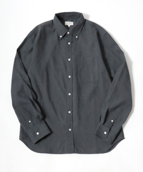 MARUKAWA(マルカワ)の「2026AW FLANNEL フランネル 無地 長袖ボタンダウンシャツ(シャツ/ブラウス・メンズ・ブラウン/チャコール/ネイビー/ベージュ・LL/L/M)」の1枚目の写真