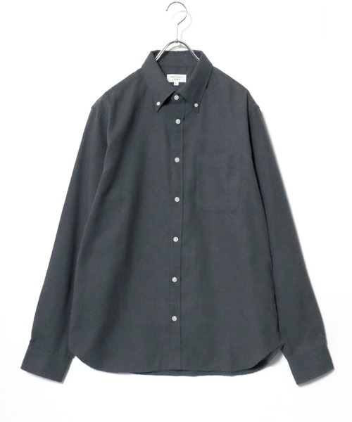 MARUKAWA(マルカワ)の「2026AW FLANNEL フランネル 無地 長袖ボタンダウンシャツ(シャツ/ブラウス・メンズ・ブラウン/チャコール/ネイビー/ベージュ・LL/L/M)」の14枚目の写真