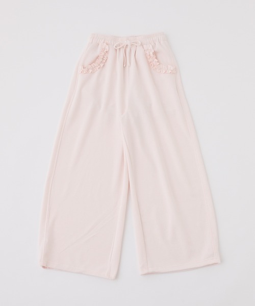 one after another NICE CLAUP(ワンアフターアナザーナイスクラップ)の「【UVカット/セットアップ可能】刺しゅうキラキラスウェットパンツ/パーカー別売り(スウェットパンツ・レディース・ブラウン/チャコールグレー/ピンク/ブラック・SMALL/MEDIUM)」の7枚目の写真