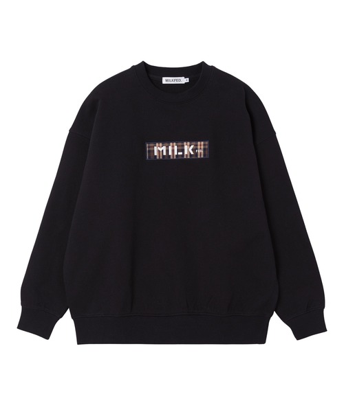MILKFED.(ミルクフェド)の「CHECKERED BAR LOGO SWEAT TOP(スウェット・レディース・ブラック/オフホワイト/アッシュ・M/L)」の16枚目の写真