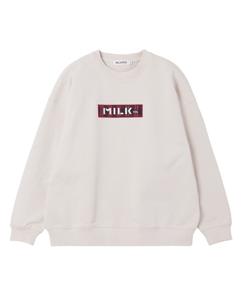 MILKFED.(ミルクフェド)の「CHECKERED BAR LOGO SWEAT TOP(スウェット・レディース・ブラック/オフホワイト/アッシュ・M/L)」の18枚目の写真