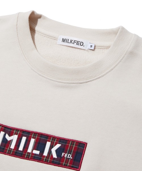 MILKFED.(ミルクフェド)の「CHECKERED BAR LOGO SWEAT TOP(スウェット・レディース・ブラック/オフホワイト/アッシュ・M/L)」の20枚目の写真