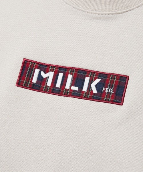 MILKFED.(ミルクフェド)の「CHECKERED BAR LOGO SWEAT TOP(スウェット・レディース・ブラック/オフホワイト/アッシュ・M/L)」の21枚目の写真