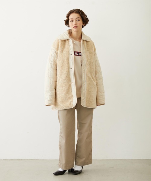 MILKFED.(ミルクフェド)の「CHECKERED BAR LOGO SWEAT TOP(スウェット・レディース・ブラック/オフホワイト/アッシュ・M/L)」の10枚目の写真