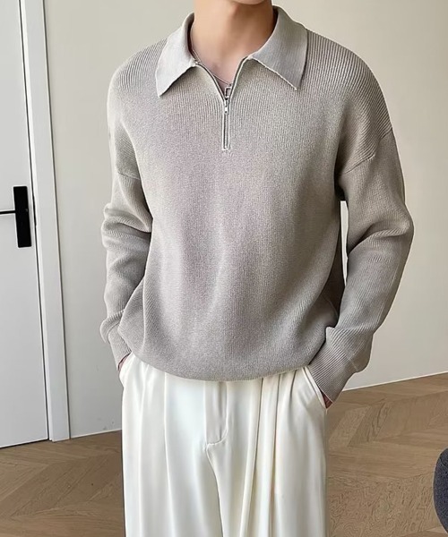 Knit Zip Polo — вязаное поло на молнии