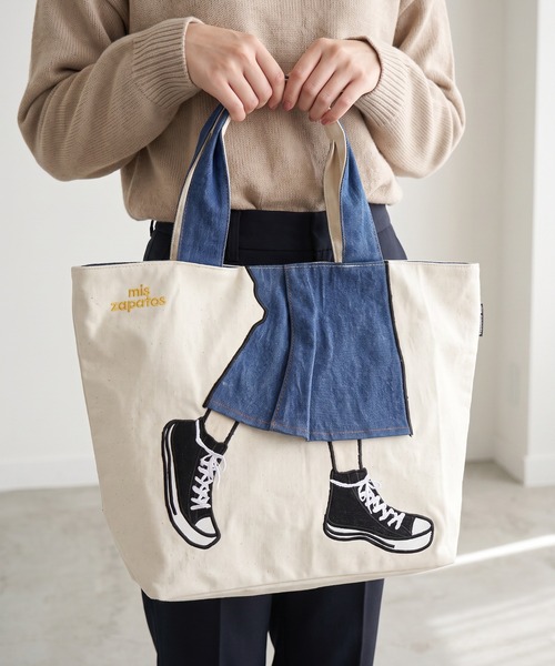 mis zapatos（ミス　サパト）の「mis zapatos ロングスカート　トート（トートバッグ・レディース・ピンク/グレー/カーキ/ネイビー/ブラック/ナチュラル・FREE）」の3枚目の写真