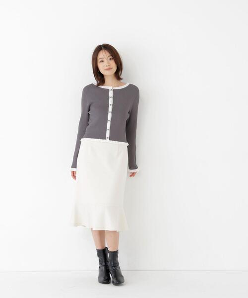 NATURAL BEAUTY BASIC（ナチュラルビューティーベーシック）の「マーメイドミディスカート（スカート・レディース・ライトグリーン/ブラック/オフホワイト・SMALL/MEDIUM）」の11枚目の写真