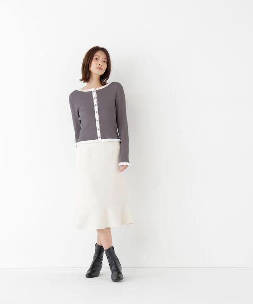 NATURAL BEAUTY BASIC（ナチュラルビューティーベーシック）の「マーメイドミディスカート（スカート・レディース・ライトグリーン/ブラック/オフホワイト・SMALL/MEDIUM）」の12枚目の写真