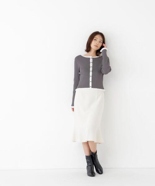 NATURAL BEAUTY BASIC（ナチュラルビューティーベーシック）の「マーメイドミディスカート（スカート・レディース・ライトグリーン/ブラック/オフホワイト・SMALL/MEDIUM）」の15枚目の写真