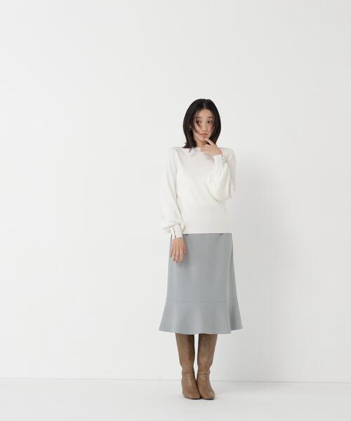 NATURAL BEAUTY BASIC（ナチュラルビューティーベーシック）の「マーメイドミディスカート（スカート・レディース・ライトグリーン/ブラック/オフホワイト・SMALL/MEDIUM）」の19枚目の写真