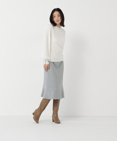 NATURAL BEAUTY BASIC（ナチュラルビューティーベーシック）の「マーメイドミディスカート（スカート・レディース・ライトグリーン/ブラック/オフホワイト・SMALL/MEDIUM）」の22枚目の写真