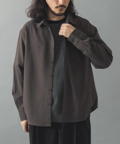 ITEMS URBANRESEARCH(アイテムズ アーバンリサーチ)の「ヨウリュウレギュラーカラー長袖シャツ(シャツ/ブラウス・メンズ・ダークグレー/オリーブ/ブラック/ネイビー・MEDIUM/LARGE)」の21枚目の写真