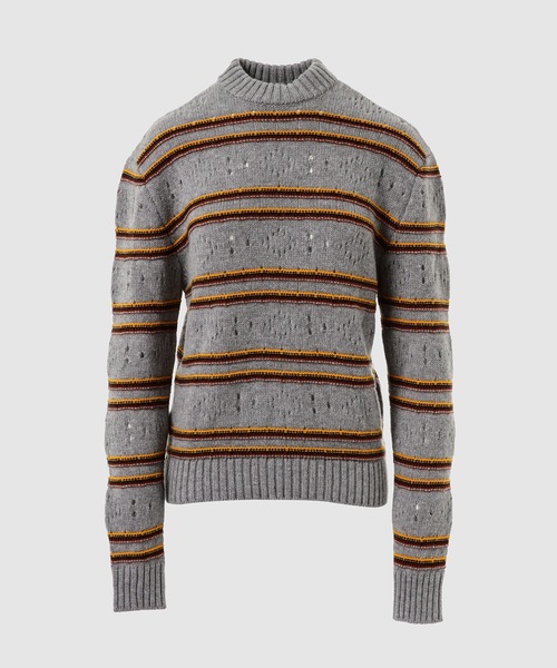 MARNI(マルニ)の「CASHMERE STRIPED / クルーネックニット(ニット/セーター・レディース・ブラウン系/グレー系・38(M))」の2枚目の写真