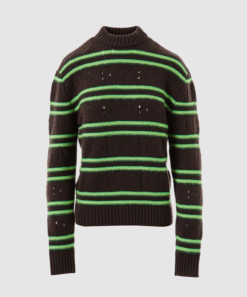 MARNI(マルニ)の「CASHMERE STRIPED / クルーネックニット(ニット/セーター・レディース・ブラウン系/グレー系・38(M))」の1枚目の写真