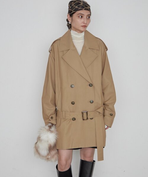 LOUNGEDRESS(ラウンジドレス)の「ミドルトレンチコート 秋服(トレンチコート・レディース・ベージュ・FREE)」の1枚目の写真