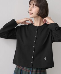 【洗える/6色展開】リングスナップミニ裏毛カーディガン
