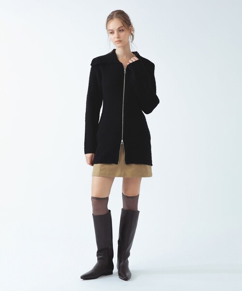 Ray BEAMS(レイビームス)の「ジップ ポロニット ミニ ワンピース(ワンピース・レディース・ブラック/オフホワイト・ONE SIZE)」の17枚目の写真