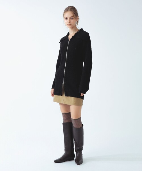 Ray BEAMS(レイビームス)の「ジップ ポロニット ミニ ワンピース(ワンピース・レディース・ブラック/オフホワイト・ONE SIZE)」の18枚目の写真