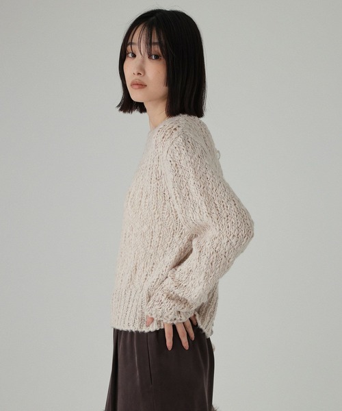 BABYLONE(バビロン)の「2WAYローゲージニット(ニット/セーター・レディース・ピンク/オフホワイト/チャコール・フリー)」の20枚目の写真