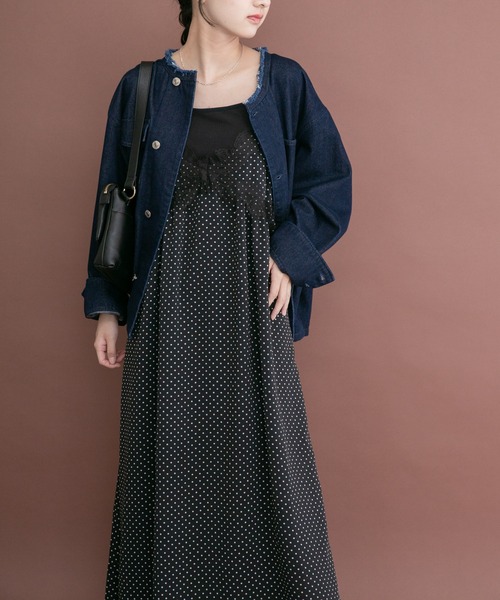 ITEMS URBANRESEARCH(アイテムズ アーバンリサーチ)の「アソートプリントキャミワンピース(ワンピース・レディース・ブラック系その他/ドット・FREE)」の1枚目の写真