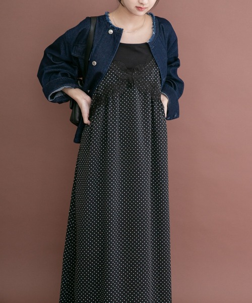 ITEMS URBANRESEARCH(アイテムズ アーバンリサーチ)の「アソートプリントキャミワンピース(ワンピース・レディース・ブラック系その他/ドット・FREE)」の7枚目の写真