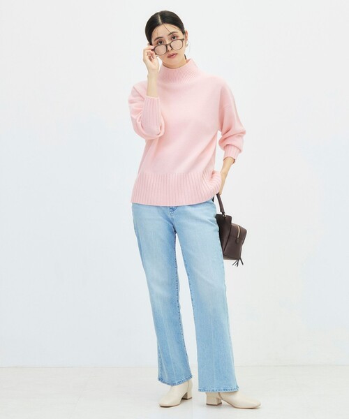 NOLLEY’S Sophi(ノーリーズソフィ)の「カシミヤ混紡毛ハイネックプルオーバー(ニット/セーター・レディース・オフホワイト/グレー/ベビーピンク/ライトグリーン/サックスブルー・38)」の6枚目の写真